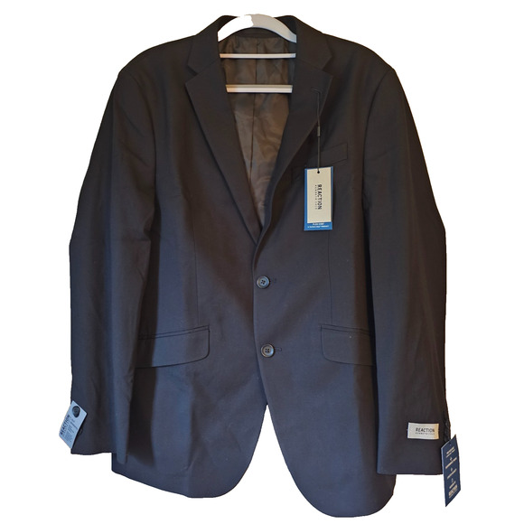 Kenneth Cole Reaction Techni-Cole Flex Suit Jacket Black 38R – NWT Blazer Modern - Picture 1 of 12